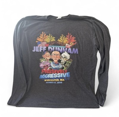 Grey Jeff Dunham 2018 Comedy Tour Long Sleeve T Shirt Size L