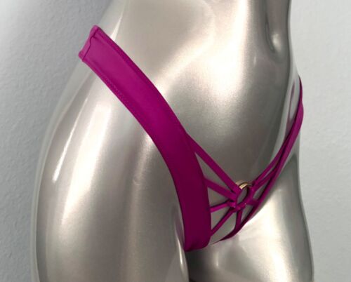 Victorias Secret Nwt Outrageous Pink Crotchless Open High Leg Thong Panty - Picture 2 of 3