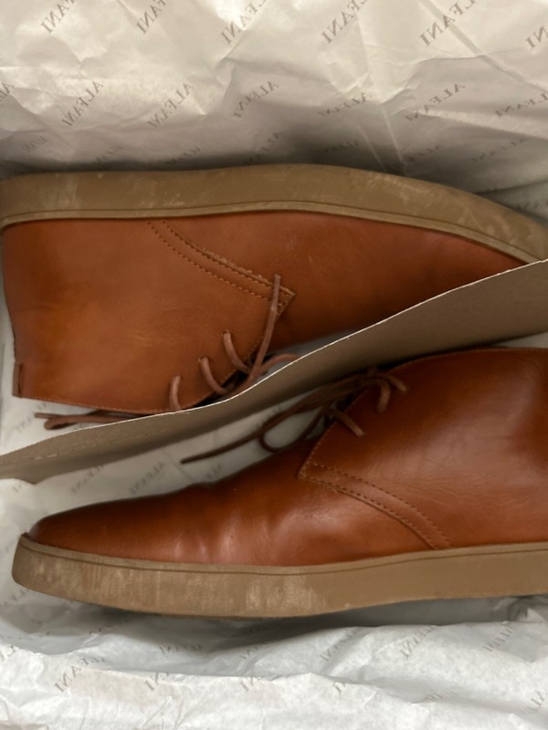 mens booties size 7 alfani tan w/gum