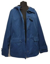 -lands End Womens Tall Hooded Jacket Blue Size M