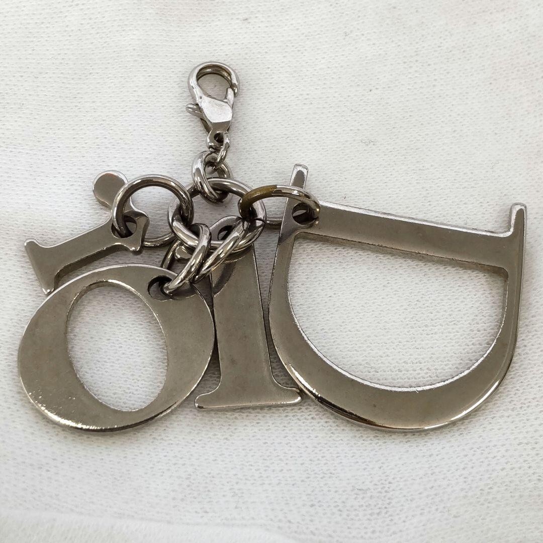 Christian Dior Key Chains Charm Silver Logo F/S Rare