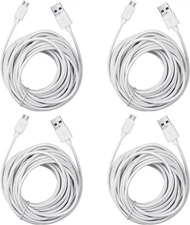 4-Pack 25Ft Security Camera Micro USB Extension Cable Compatible for Wyze New