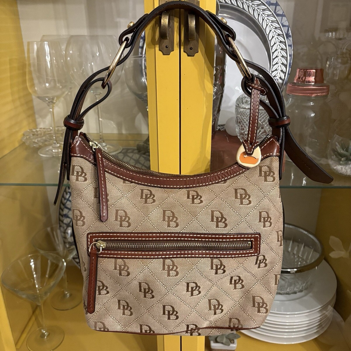 Vintage Dooney and Bourke Designer Signature Bag, Leather 