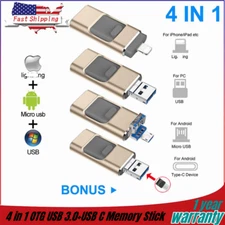 2TB 1TB USB 3.0 Flash Drive 4 in 1 Type C Memory Photo Stick for iPhone Samsung