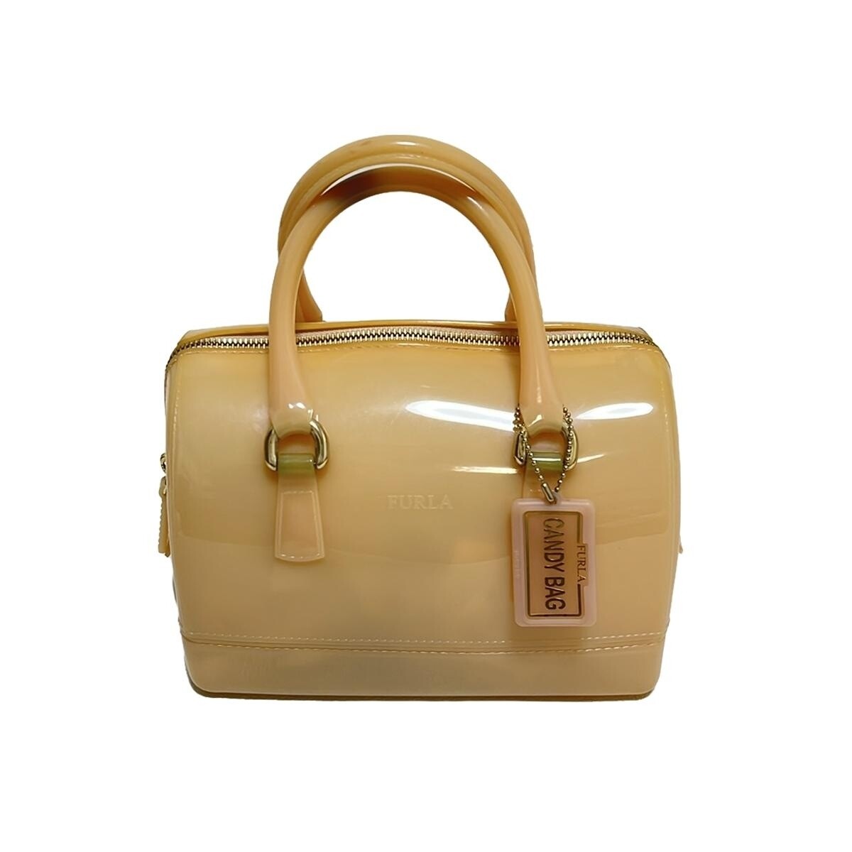Auth FURLA Candy Bag - Beige Rubber Handbag | eBay 