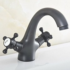 Black Oil Rubbed Bronze Bathroom Dual Handle Sink Mixer Tap Basin Faucets Gsf826