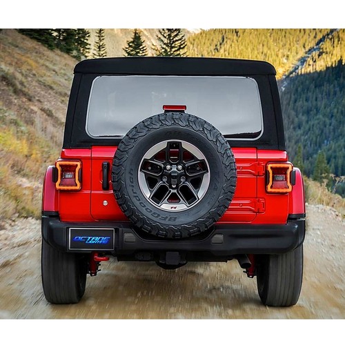 Smoked Lens Red LED Rear Bumper Reflector Light Pair For 18-20 Jeep Wrangler - Foto 12 di 12