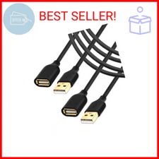 USB Extension Cable, 2-Pack USB 2.0 6ft USB to USB Extension Cable Extender Cord