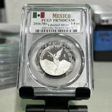 2016-Mo MEXICO 1/4 oz Silver Libertad Onza PCGS PR70DCAM