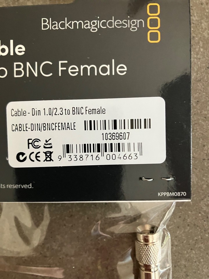 HangTon Adapterkabel DIN 1.0/2.3 naar BNC HD SDI voor Blackmagic Video Assist Hyperdeck 75 Ohm (30 cm, DIN 1.0/2.3 naar BNC RG179