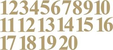 1-20 Numbers Gold Sticker Vinyl Decals CHOOSE 1" - 8"  V650 