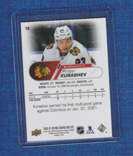 2020-21 UD NHL Rookie Box Set # 10 Philipp Kurashev - Image 2 of 2