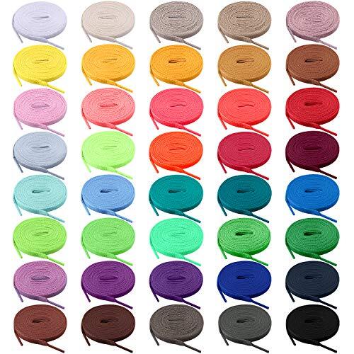 40 Pairs Colored Shoe laces Flat Shoelaces Multipack Shoestrings for 47 inches - Picture 1 of 7