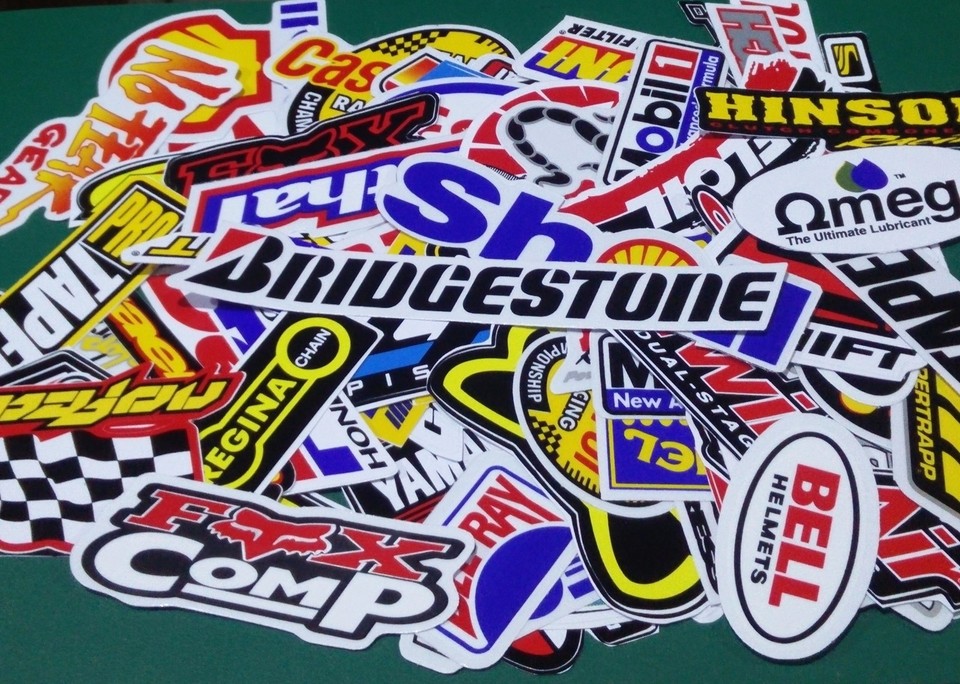 100 Random Racing Sticker Vintage Decal Rare Original Motocross ...