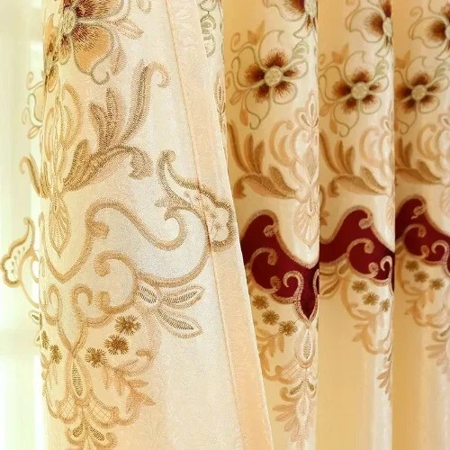 Европейский стиль вышитая аппликация закончил затемнения занавески комнаты роскошь окно - Изображение 2 из 4