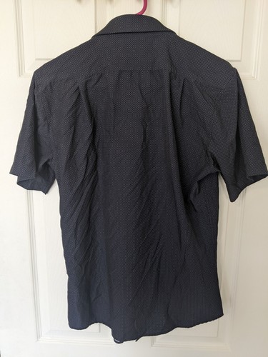 RUGBY UNIVERSITY SHIRT SMALL BUTTON DOWN STRETCH BLUE DOTS NICE SHAPE - 第 5/6 張圖片