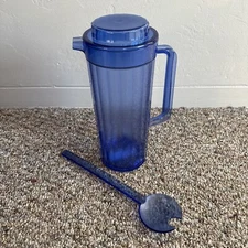Tupperware Preludio Tall Drink Pitcher & Stir 2003A-1 Watercolor Blue VTG NOS