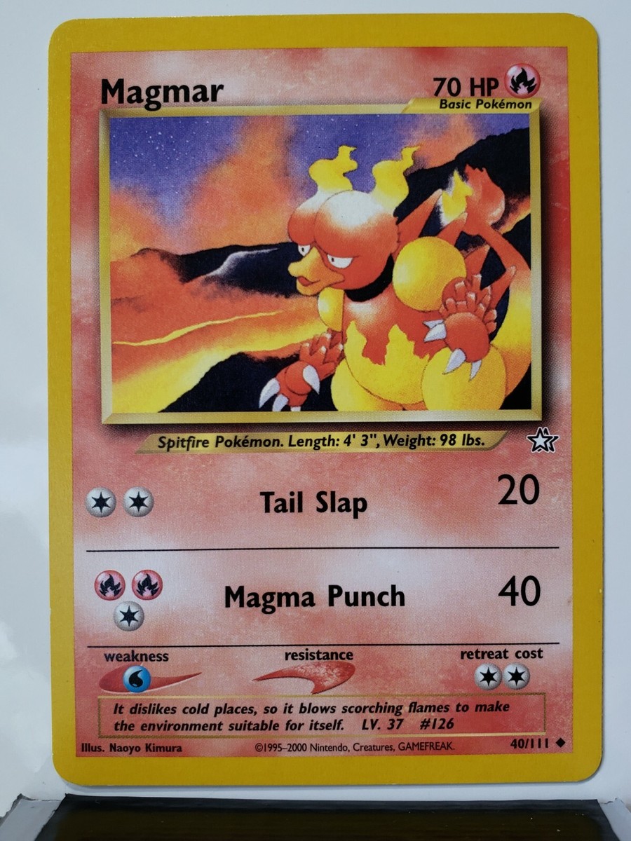 Magmar 40/111 - NM - Neo Genesis Pokemon Card - Naoyo Kimura Art