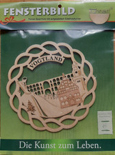 Kuhnert Fensterbild 15 x 15 Vogtland, Echt Erzgebirge, mit Aufhänger, Handarbeit