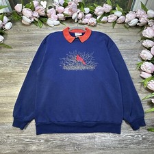 Vintage 90s Morning Sun Bird Sweatshirt Size Large Grandma Cardinal Bird Jerzees