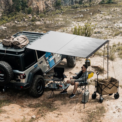 NOVSIGHT Auto Seitenmarkise Dach Ausziehzelt 420D Unterstand Schatten Camping Reise - Bild 7 von 14