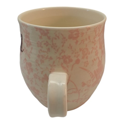 Taza de café Anthropologie Homegrown Initial A monograma letra floral - Imagen 3 de 10