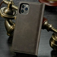 iPhone Case 13, 12, 11 Pro, Max Leather Removable Wallet Magnetic Flip Card Case