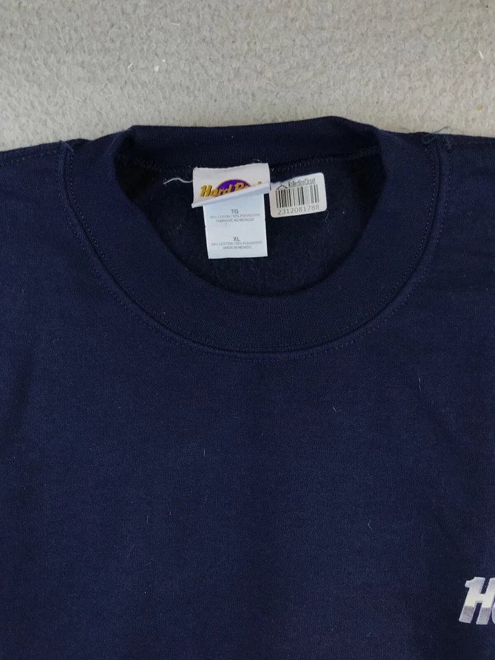 Hard Rock Hotel and Casino Tampa Sweater XL Navy Blue Pullover Crew Neck Logo - Image 4 of 4