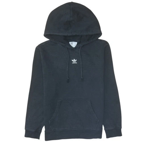 Adidas Womens Black Pullover Hoodie Size 6 Cotton Blend Casual