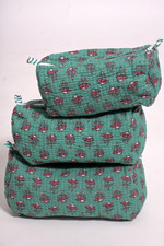 Indian Cotton Makeup Bag Printed Travel Cosmetic Bag Toiletry Pouch Handmade Bag