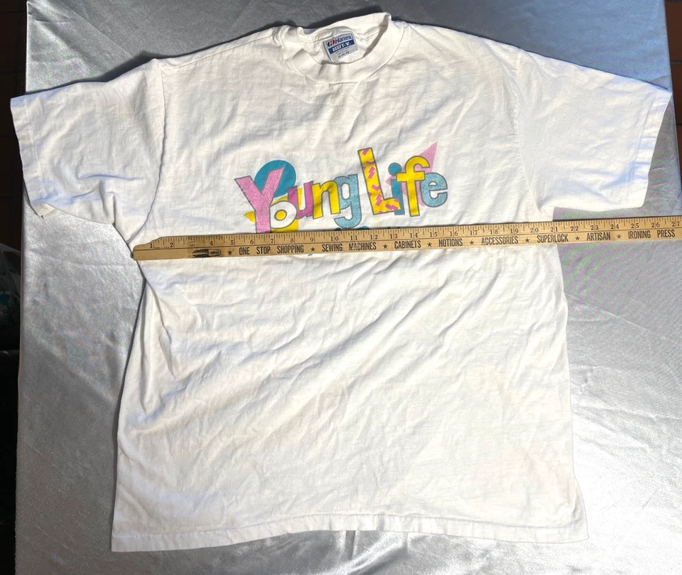 Hane's Beefy-T Vintage Single-Stitch Young Life T-Shirt Size XL (1986) - Image 3 of 4