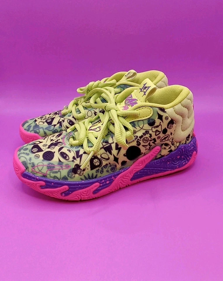 PUMA MB.03 x "NOT FROM HERE" 399424-01 Kids' Size 10 LaMelo Basketball Sneakers - Image 2 of 4