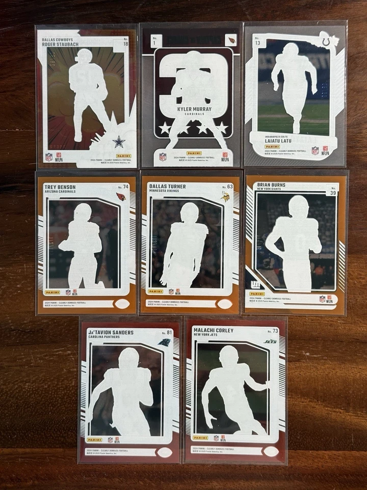 LOTE DE 8 TARJETAS #'d de fútbol americano Clearly Donruss 2024 (ver descripción) Foto 2 de 2