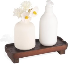 Wood Riser Small Decorative Tray Sink Soap Dish Vanity Tray Pedestal Stand 8.7 x