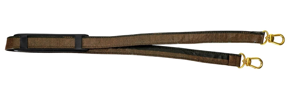 Auténtico Bolso Bandolera Bolso Correa FENDI Negro Dorado Lona 40" De Colección Foto 3 de 4