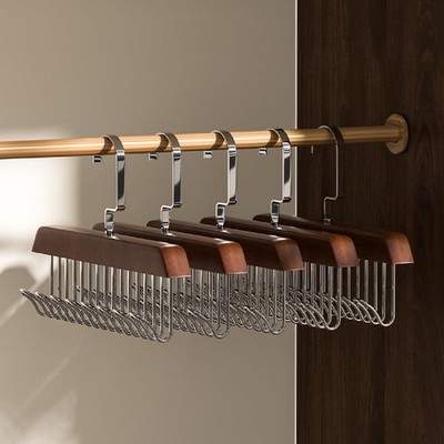 4 Pack Tie Rack Hanger with 8 Metal Hooks, Space Saving Necktie Organizer for Me