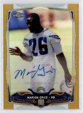 2014 Marion Grice Topps Chrome Gold Refractor  Auto  RC 10/10    #122 (21C158)