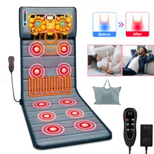 Electric Full Body Heated Massage Mat Neck Back Heating Pad Chair Pad Massage