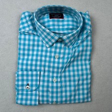 UNTUCKIT Mens XSmall Slim Fit Carelli Blue Gingham Checkered Button Down