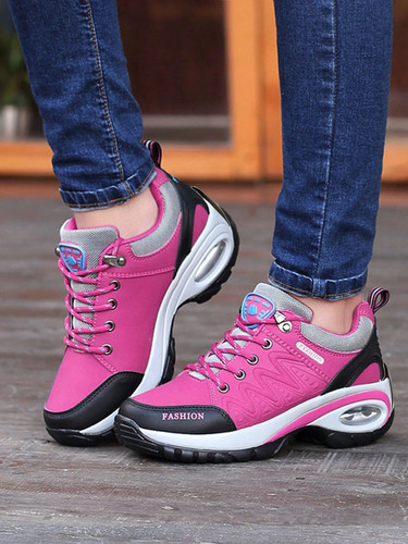 Women's Thick-Soled Air Cushion Hiking Shoes, Outdoor Casual Plus Size Sneakers - Picture 4 of 6
