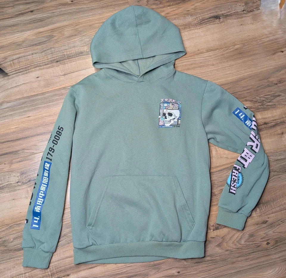 Moletom Pulôver Fresh Laundry Ramen Skull Hoodie Masculino Tamanho XL Adulto Verde - Imagem 3 de 3