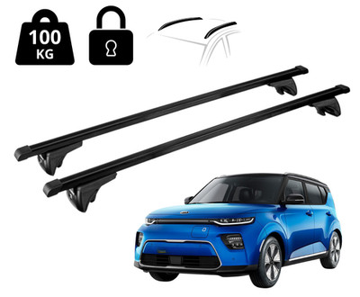 Nordrive Dachträger Querträgerr Für Kia e-Soul 2020- Schwarze Dachgrundträger