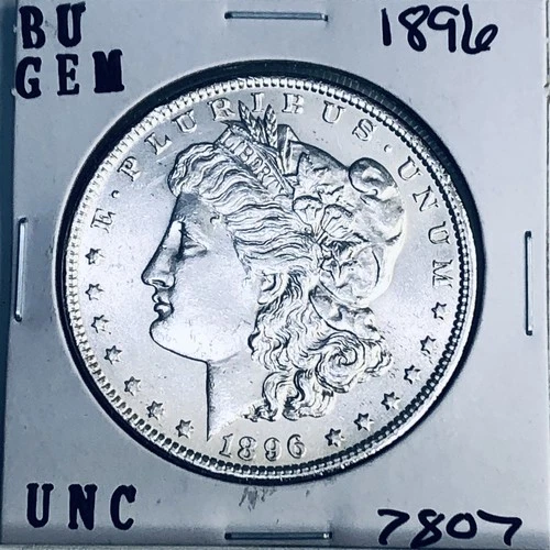 1896 BU GEM MORGAN SILVER DOLLAR UNC MS+++ U.S. MINT RARE COIN 7807