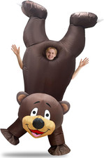 Halloween Inflatable Bear Handstand Costume Funny Full Body Blows Up Animal Cost