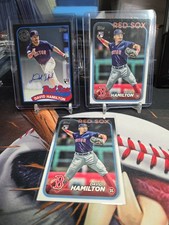 2024 Topps David Hamilton Rookie Auto 1989 Black / 199 On Card Auto Red Sox. rookie card picture
