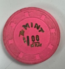 The Mint Hotel Casino Downtown Las Vegas NV 1 In Play Casino Chip Obsolete Rare