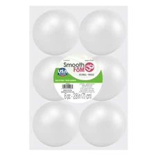 FloraCraft SmoothFoM Ball 6/Pkg-2.8"