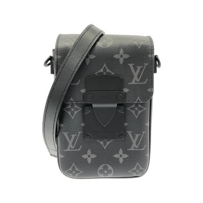 Authentische Louis Vuitton Monogram Eclipse S-Lock vertikale tragbare Geldbör...