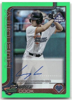 2025 Topps Pro Debut Baseball Casey Cook #PD-188 Green Auto /99