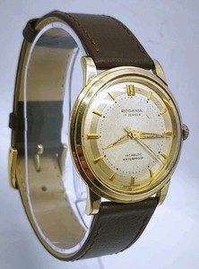 Authentic Vtg 1960s Rodania EPSA Monobloc Patented Compressor Type Gold Plated Gents Watch